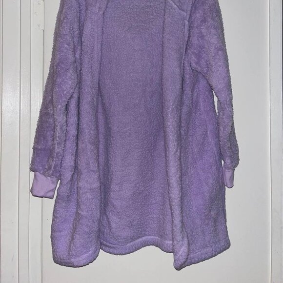 Purple Open Front Hooded Sweater - Picture 5 of 7